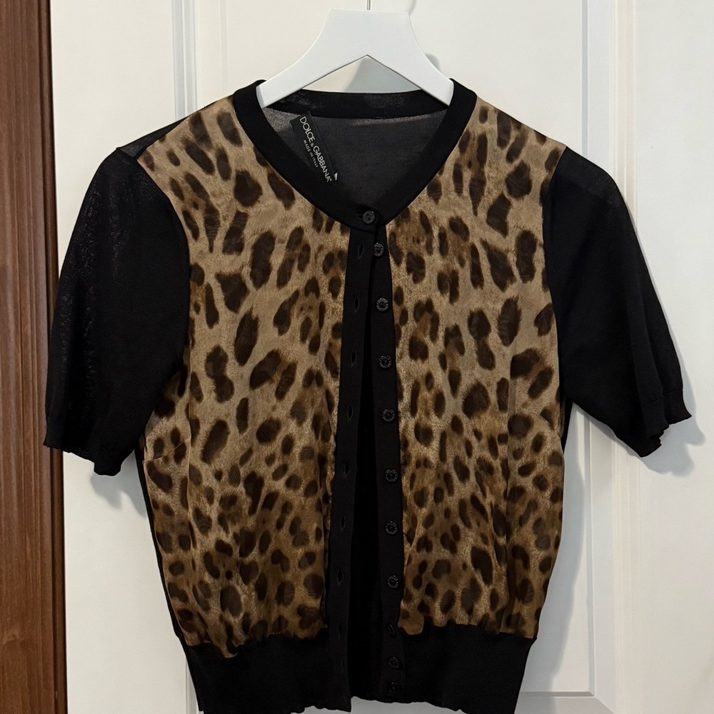 Dolce & Gabbana Leopard Print Cardigan